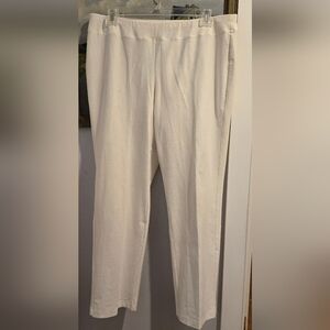 Eileen Fisher white viscose pants 30" inseam Womens 1X